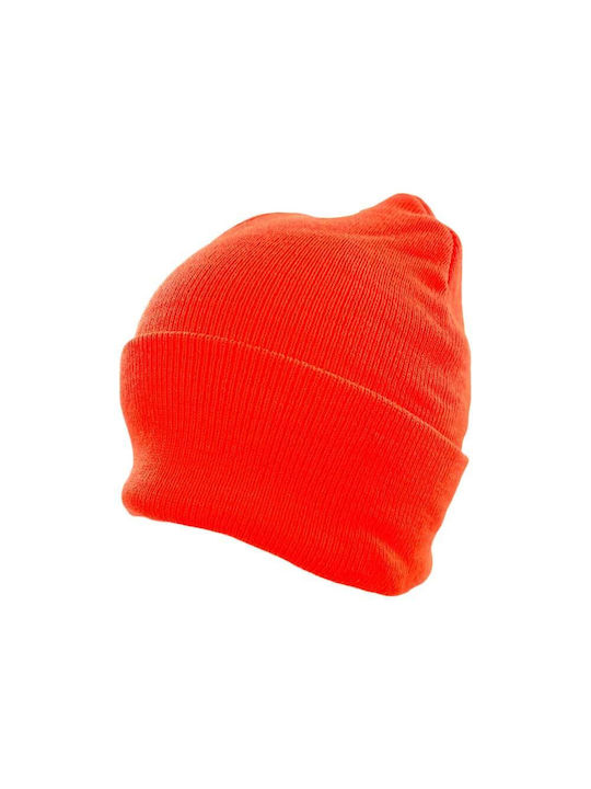 Paperinos Beanie Unisex Beanie Knitted in Orange color