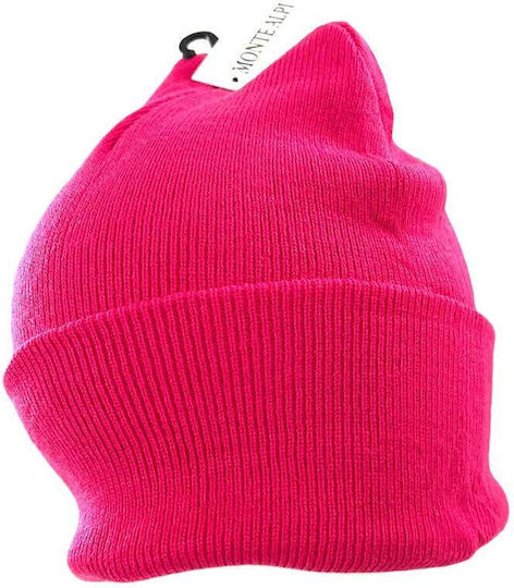 Beanie Unisex Beanie Gestrickt in Fuchsie Farbe