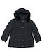 Women's Short Puffer Jacket for Winter with Detachable Hood Black