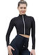 Lismina Women's Athletic Blouse Long Sleeve Black