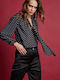 Toi&Moi Women's Blouse Long Sleeve Polka Dot Black