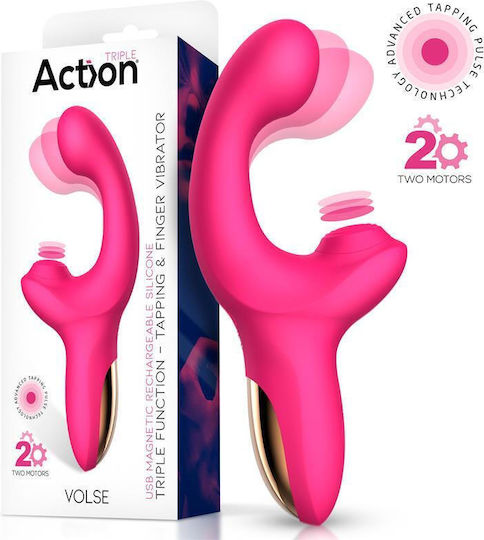 Action Function Vibe Vibrator Degetul 18.7cm Fuchsia