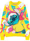 Difuzed Stitch Θεματική Μπλούζα με Στάμπα Κίτρινη