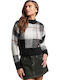 'boxy Women's Long Sleeve Sweater Checked Multicolour