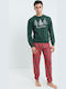 Odyssey Men's Winter Checked Pajamas Set Green