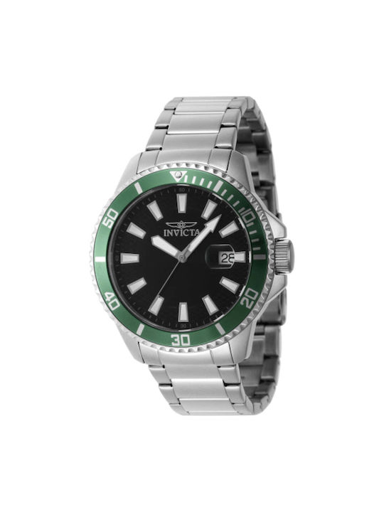 Pro Diver Мъжки Часовник 45mm На Батерия Със Сребрист Ацетиленов Гривна