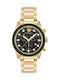Versace Greca Herrenuhr Chronograph Batterie mit Gold Metallarmband