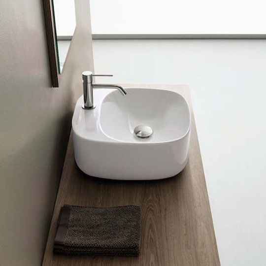 Scarabeo Moon 42 R Countertop Sink Porcelain 42x42x42cm White