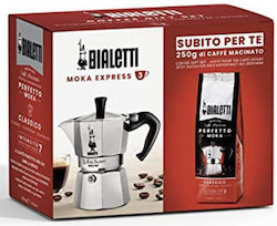 Bialetti Espresso Coffee Set: Moka Express 3 Cup 1x250gr