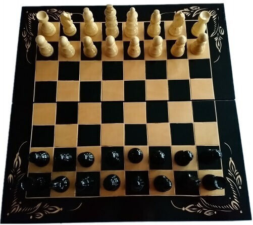 Magic Puzzle Box Χειροποίητο Σκάκι από Ξύλο 50x50cm
