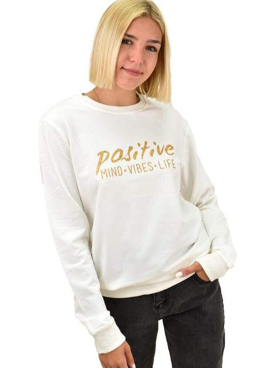 First Woman Women's Sweatshirt Λευκό