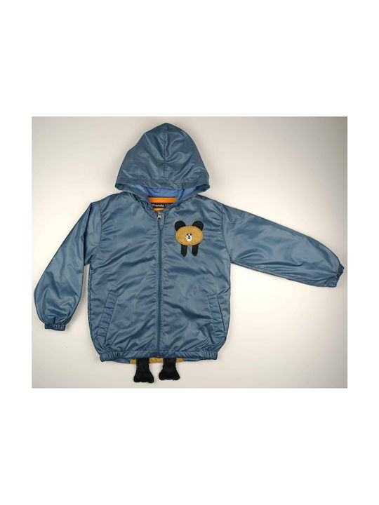 Trendy Shop Waterproof Kids Casual Jacket Short with Lining & Hood Blue