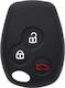 Silicone Car Key Cover Case with 3 Buttons for Smart Black
