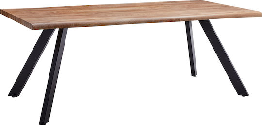 Aosa Τραπεζαρίας Honey Maple/Μαύρο 200x100x76εκ. Aosa Τραπεζαρίας Honey Maple/Μαύρο 200x100x76εκ.