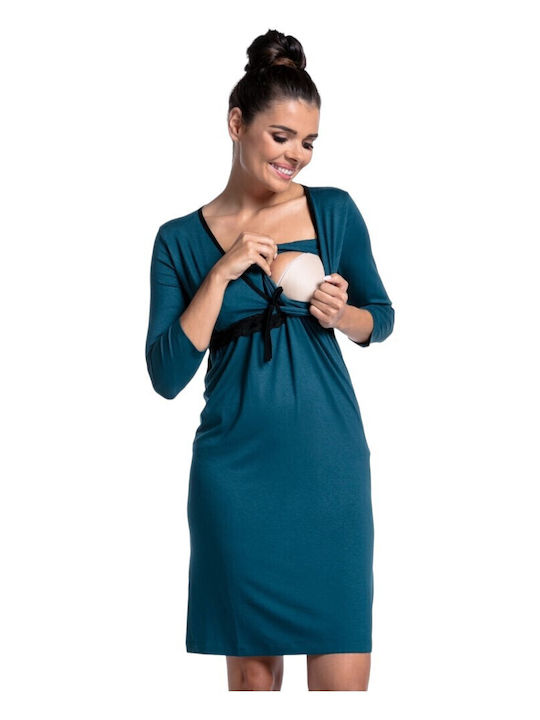 Queen Mother Nightgown Maternity & Nursing Petrol