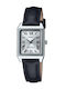 Casio Women's Watch with Black Leather Strap