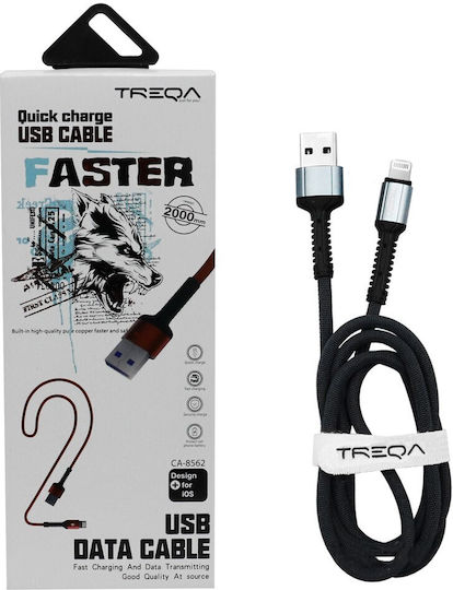 Treqa CA-8562 USB-A to Lightning Cable Silver 2m