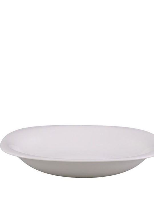 Eaton Dining Πιάτο Βαθύ Γυάλινο Λευκό 23cm 6τμχ