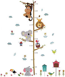 Kids Growth Height Chart Wall Sticker with Design Animals White 170cm