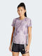 Adidas Allover Print Women's Athletic T-shirt Purple