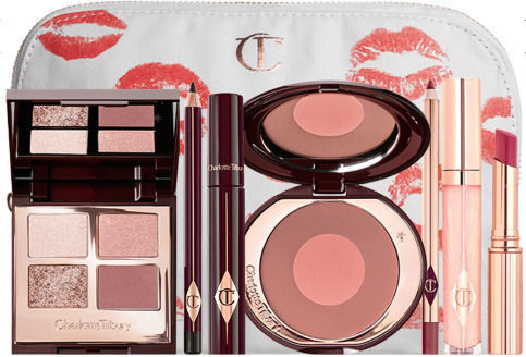 Charlotte Tilbury The Supermodel Look Makeup Set for Face, Eyes & Lips with Toiletry Bag Deep 8pcs
