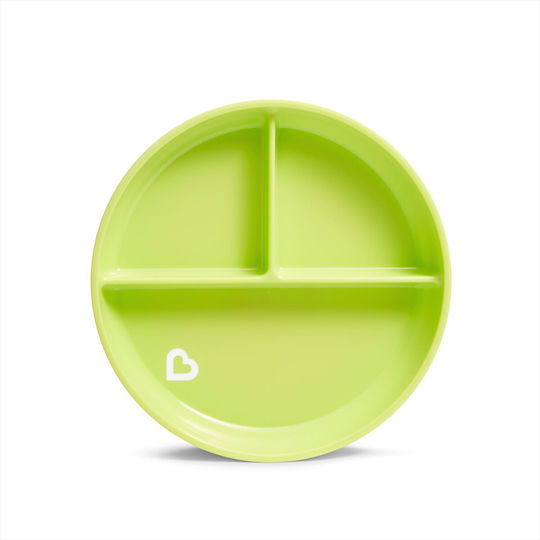 Munchkin Toddler Stay Put Suction Food Plate Made of Plastic Light Green