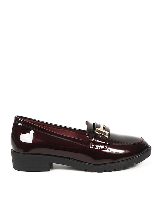 Mocasini dama în culoarea Burgundy