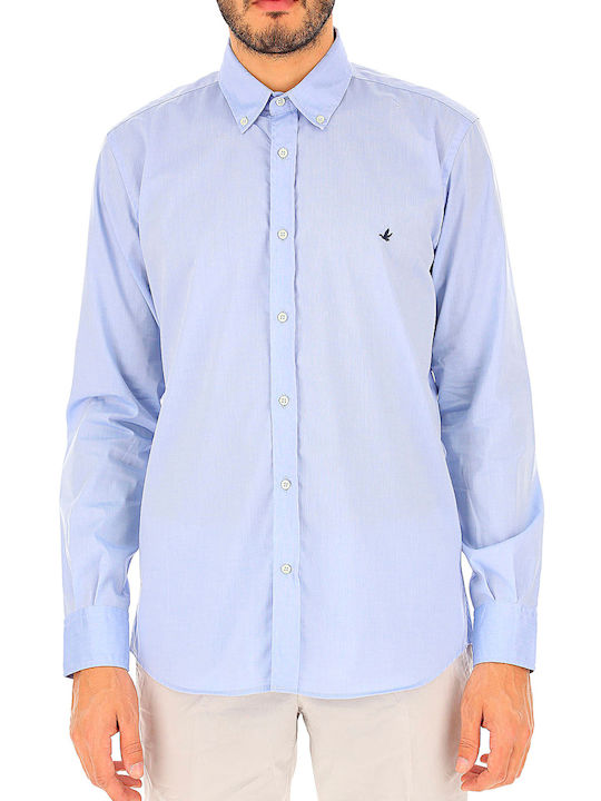 Brooksfield Men's Shirt Long Sleeve Cotton Blue