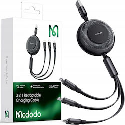 Mcdodo USB към Lightning / Type-C / micro USB Multi-port Кабел 1.2м CA-3730