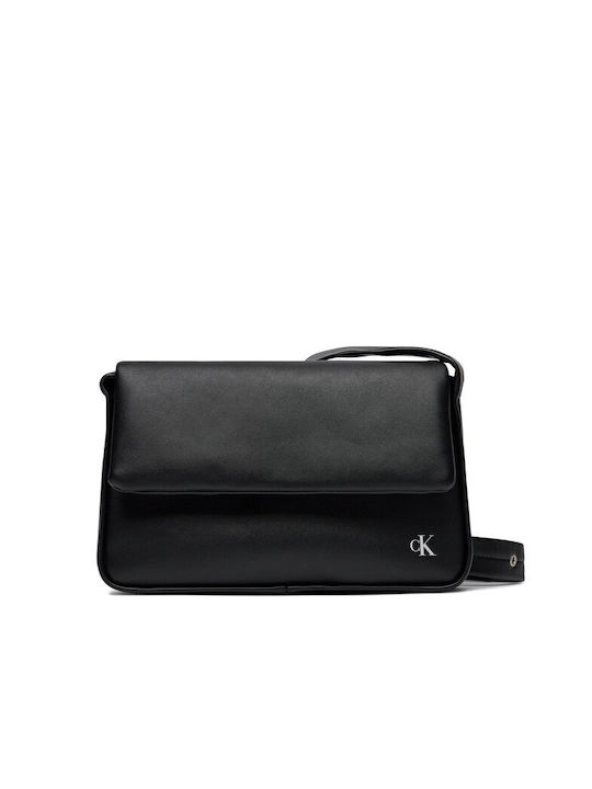 Calvin Klein Flap Din piele Geantă de damă Crossbody Neagră