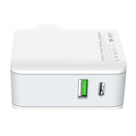 Ldnio Charger with USB-A Port and USB-C Port and Cable USB-C - Lightning 20W Whites (A4403C)