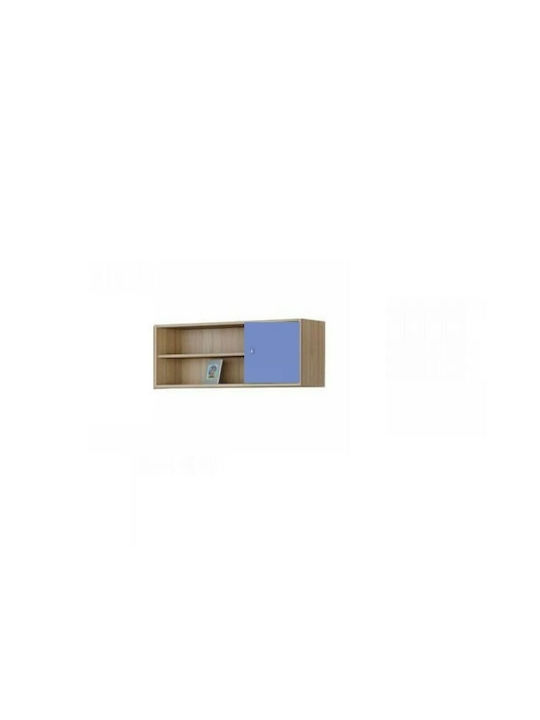 Εταζέρα Τοίχου Ξύλινη Λάττε / Μπλε 100x30x41.2cm