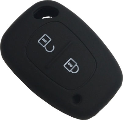 Silicone Car Key Cover Case with 2 Buttons for Nissan Black
