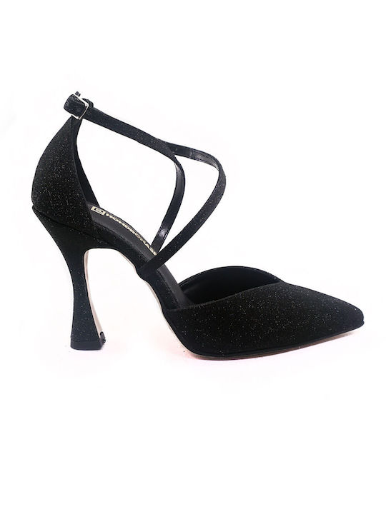 Hondronasios Black Micro Glitter Heels