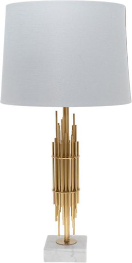 Zen Collection Metall Tischlampe mit Weiß Schirm und Gold Basis