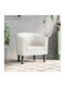 Armchair from Leatherette White 70x56x68cm