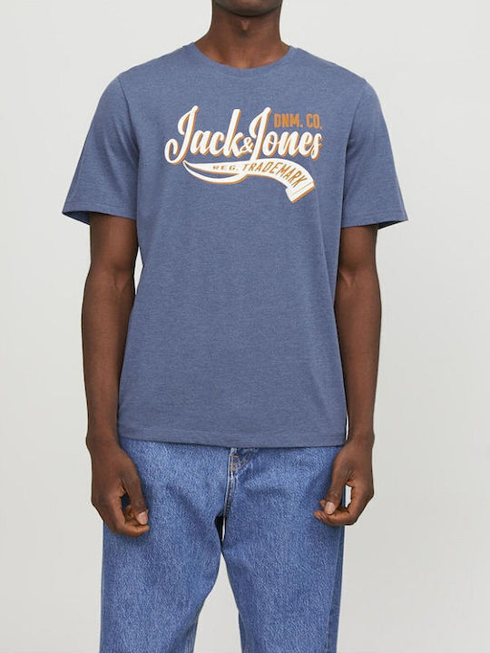 Jack & Jones Ανδρικό T-shirt Κοντομάνικο ΜΠΛΕ