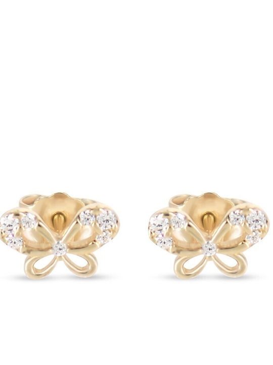 Vitopoulos Kids Earrings Studs with Stones made of Gold 14K