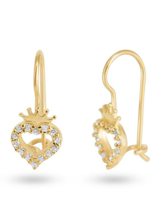 Vitopoulos Kids Earrings Pendants with Stones from Gold 9K