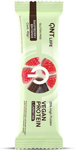QNT Vegan Protein Bar Bar with 25% Protein & Flavor Raspberry Brownie 40gr
