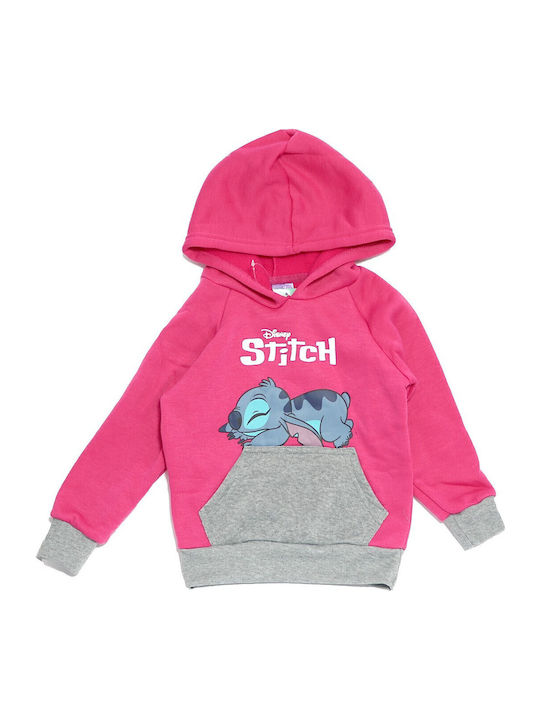 Kids Sweatshirt with Hood and Pockets Pink Lilo & Stitch