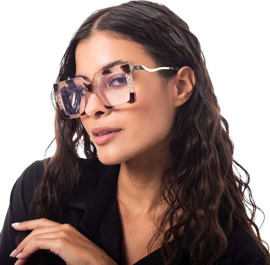 Foster Women's Blue Light Blocking Glasses in Bej Tortoise