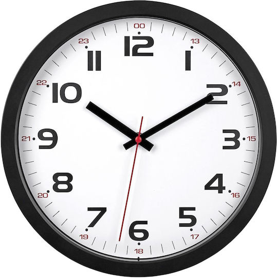 TFA Clock Αθόρυβο Ρολόι Τοίχου Γυάλινο Μαύρο 31.5x34.5cm