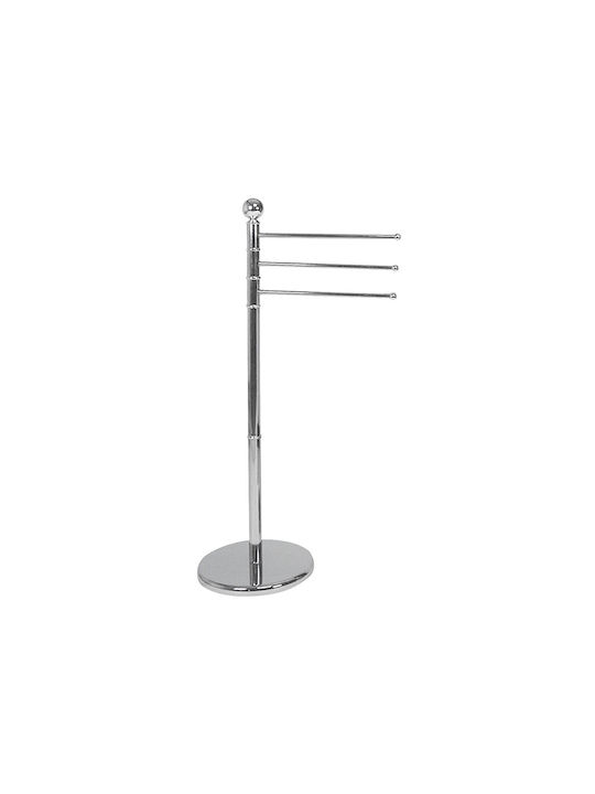 Wenko Single Floor Standing Bathroom Freestanding Coat Rack ​28.5x28.5cm Silver