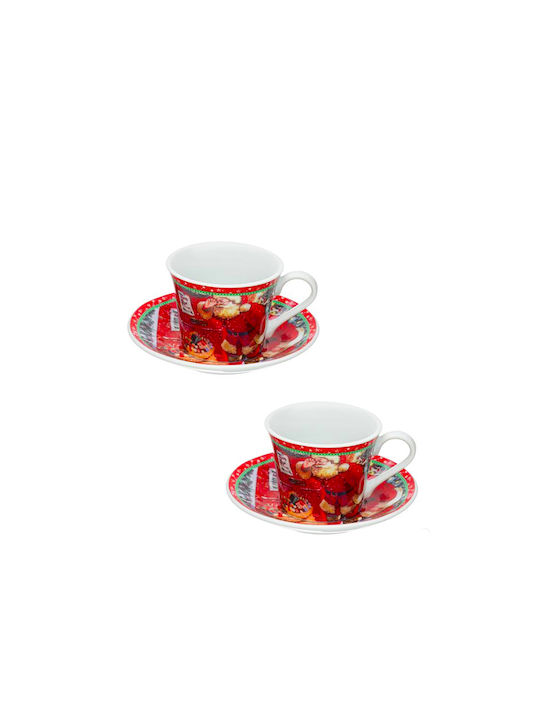 Ceramic Brown Cup Set 90ml Red