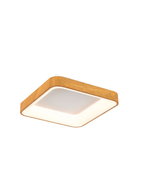 Inlight Μεταλλική Πλαφονιέρα Οροφής με Ενσωματωμένο LED σε Καφέ χρώμα 56cm