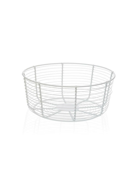 Versa Fruit Bowl Metallic White 26x11x26cm