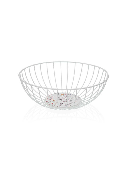 Versa Fruit Bowl Metallic White 28x10x28cm