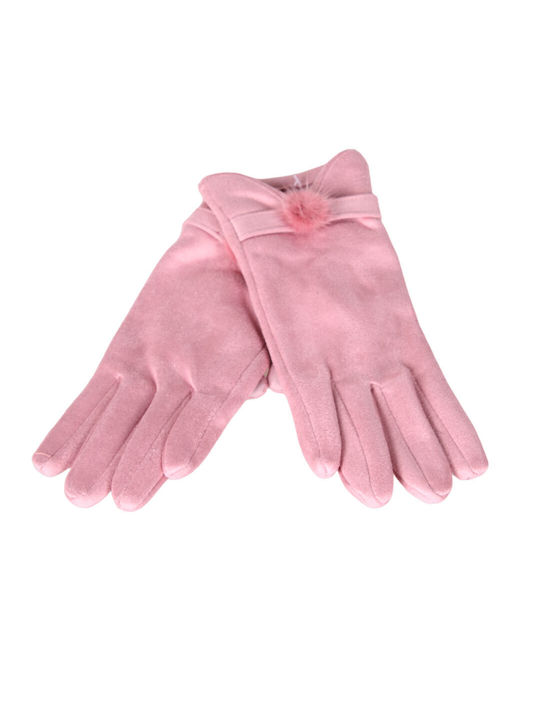 Women's Leather Touch Gloves Pink