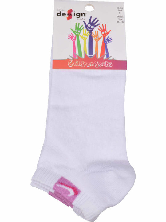 Design Socks Kids' Ankle Socks White/Pink